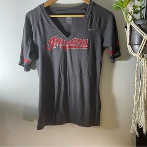 Nike Charcoal V-Neck T-Shirt Cleveland Indians